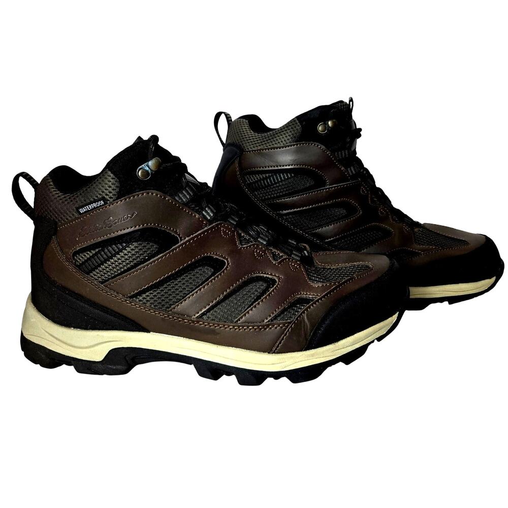 Eddie Bauer Men's Size 12 Graham Hiking Boots Leather Waterproof Brown